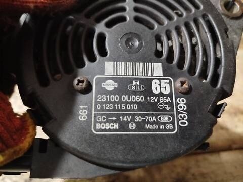 Генератор Nissan Micra K11 1992-2003 1.0 1.3 16V 231000U060 0123115010 (Ніссан Мікра К11) ID218122292 (0123115010) фото